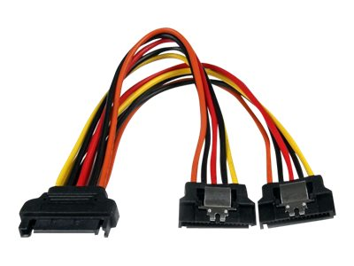 Startech.com Cable 0,15m Adaptador Bifurcador Divisor Splitter Alimentación SATA Latching Cierre Pestillo - 2x Hembra PYO2LSATA