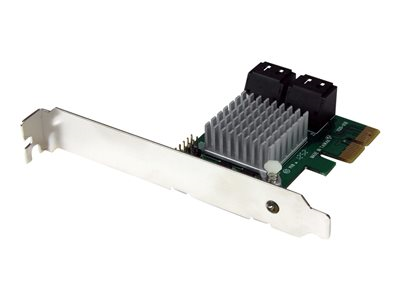 Startech.com Tarjeta Controladora PCI Express 2.0 de 4 Puertos SATA III de 6Gbps RAID con Enlace HyperDuo para SSD - Adaptador PCIe a SATA3 PEXSAT34RH