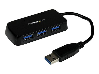 Startech.com Adaptador Concentrador Hub Ladrón USB 3.0 (5Gbps) Super Speed para Portátil de 4 Puertos Salidas - Negro ST4300MINU3B