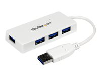 Startech.com Adaptador Concentrador Hub Ladrón USB 3.0 (5Gbps) Super Speed para Laptop de 4 Puertos Salidas - Blanco ST4300MINU3W