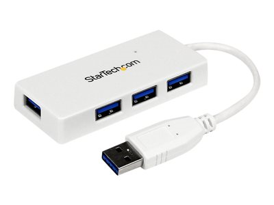 Startech.com Adaptador Concentrador Hub Ladrón USB 3.0 (5Gbps) Super Speed para Laptop de 4 Puertos Salidas - Blanco ST4300MINU3W