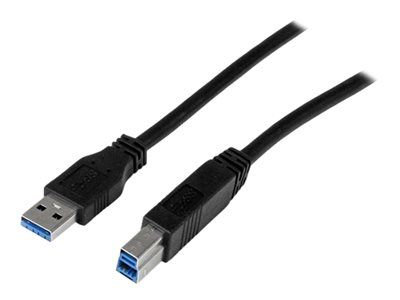 Cable Certificado 1m USB 3.0 Super Speed USB B Macho a USB A Macho Adaptador para Impresora - Negro USB3CAB1M