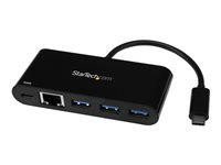 Adaptador Multipuertos USB-C de Red Ethernet con Hub de 3 Puertos USB 3.0 y Entrega de Potencia US1GC303APD