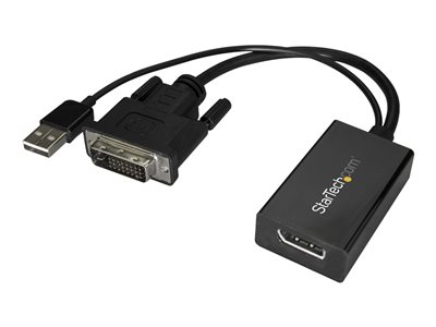 Startech.com Adaptador DVI a DisplayPort Alimentado por USB - Conversor DVI a DisplayPort - Convertidor DVI-D a DP - 1920x1200 DVI2DP2