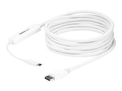 Startech.com Cable 3m USB C a DisplayPort 1.2 de 4K a 60Hz - Adaptador Convertidor USB Tipo C a DisplayPort - HBR2 - Conversor USBC con Modo Alt - Compatible con Thunderbolt 3 - Blanco CDP2DPMM3MW