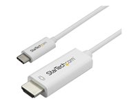 Startech.com Cable de 1m USB C a HDMI - Cable Adaptador de Vídeo USB Tipo C a HDMI 2.0 4K de 60Hz - Compatible con Thunderbolt 3 - Portátil a Monitor HDMI - Modo Alt DP 1.2 HBR2 - Blanco CDP2HD1MWNL