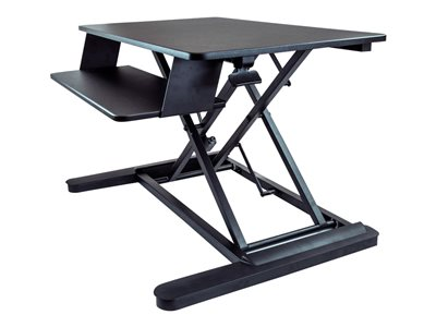 Estación de Trabajo de Pie y Sentado para 2 Monitores de hasta 24" o 1 Monitor de 30" - Escritorio Ergonómico Ajustable en Altura con Bandeja de Teclado 88,9cm x 53,3cm ARMSTSLG