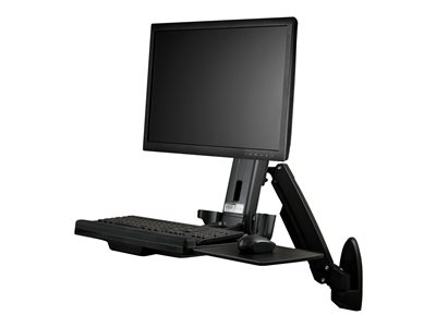 Startech.com Estación de Trabajo de Pie y Sentado para Montaje en Pared - Para Un Monitor de hasta 24 Pulgadas - Escritorio Ergonómico WALLSTS1