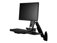 Startech.com Estación de Trabajo de Pie y Sentado para Montaje en Pared - Para Un Monitor de hasta 24 Pulgadas - Escritorio Ergonómico WALLSTS1