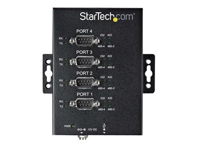 Startech.com Adaptador Hub Serie RS232/RS485/RS422 a 4 puertos USB - Convertidor Ladrón USB 2.0 a Serial DB9 - IP30 - de Montaje en Carril DIN - Protección ESD de 15kV ICUSB234854I