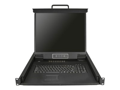 Startech.com Consola KVM de 16 puertos para Montaje en Rack - Teclado QWERTY - con Cables de 1,8m - Conmutador KVM con Monitor LCD de 19" - Switch KVM LCD 1U OSD MTBF 50000 - USB + VGA RKCONS1916K