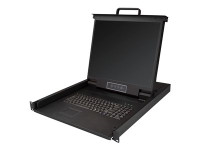 Consola KVM de Montaje en Rack de Servidores - Teclado QWERTY - KVM VGA de 1 Puerto con Monitor LCD de 19" - Switch KVM 1U con Cables - USB - 50.000 MTBF RKCONS1901