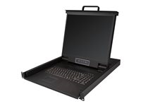 Consola KVM de Montaje en Rack de Servidores - Teclado QWERTY - KVM VGA de 1 Puerto con Monitor LCD de 19" - Switch KVM 1U con Cables - USB - 50.000 MTBF RKCONS1901