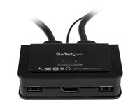 Conmutador Switch KVM 2 puertos HDMI USB Audio con Cables Integrados - 1080p SV211HDUA