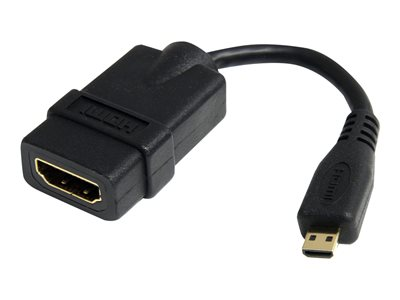 Startech.com Adaptador Micro HDMI a HDMI - Vídeo 4K 30Hz -Cable Adaptador Dongle Micro HDMI Tipo D de Alta Velocidad a HDMI 1.4 - para Monitores o TV HDMI Ultra HDs - Macho a Hembra HDADFM5IN