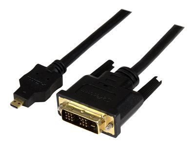 Cable de 1m Adaptador Conversor Micro HDMI a DVI-D para Tablet y Teléfono Móvil - Convertidor de Vídeo para Dispositivos Micro HDMI Tipo D a DVI-D Monoenlace HDDDVIMM1M