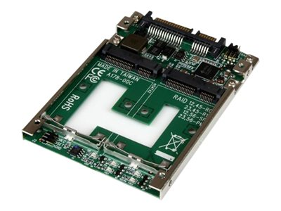 Startech.com Adaptador Conversor de SSD mSATA Doble a SATA RAID de 2,5 Pulgadas - Convertidor 25SAT22MSAT