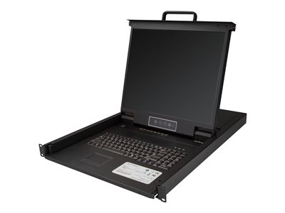 Consola KVM de 8 puertos para Montaje en Rack - Teclado QWERTY - con Cables de 1,8m - Conmutador KVM con Monitor LCD de 19" - Switch KVM LCD 1U OSD - 50.000 MTBF - USB + VGA RKCONS1908K