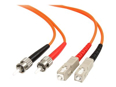 Cable de Fibra Óptica Patch Multimodo 62,5/125 Dúplex ST a SC de 3m – Naranja FIBSTSC3