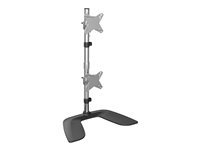 Startech Soporte VESA para 2 Monitores de hasta 27" - Base para Monitor Ergonómica de Sobremesa - de Montaje para 2 Monitores Apilados Verticalmente - Altura Ajustable - Plata ARMDUOVS