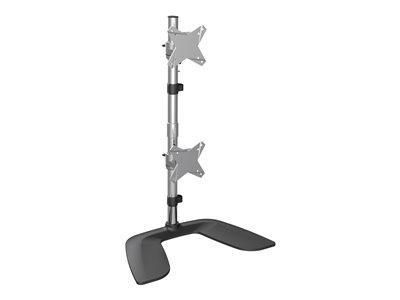 Startech Soporte VESA para 2 Monitores de hasta 27" - Base para Monitor Ergonómica de Sobremesa - de Montaje para 2 Monitores Apilados Verticalmente - Altura Ajustable - Plata ARMDUOVS