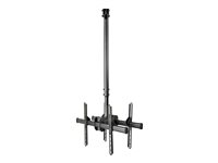 Startech.com Soporte de Techo para 2 TV - Soporte de Cielo Raso para 2 TV de Espalda a Espalda con Mástil Telescópico Ajustable - Giro Inclinación y Rotación - Soporte VESA para Pantallas de 32" a 75" FPCEILBTB