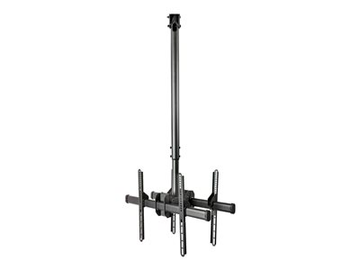 Startech.com Soporte de Techo para 2 TV - Soporte de Cielo Raso para 2 TV de Espalda a Espalda con Mástil Telescópico Ajustable - Giro Inclinación y Rotación - Soporte VESA para Pantallas de 32" a 75" FPCEILBTB