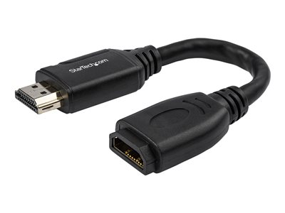Startech.com Cable de 15cm de Extensión Alargador HDMI 2.0 de Alta Velocidad con Ethernet - Extensor de Puertos - Cable para Conservar Puertos de Conexión - Cable Corto HDMI - 4K de 60Hz HD2MF6INL