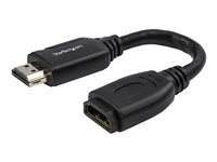 Startech.com Cable de 15cm de Extensión Alargador HDMI 2.0 de Alta Velocidad con Ethernet - Extensor de Puertos - Cable para Conservar Puertos de Conexión - Cable Corto HDMI - 4K de 60Hz HD2MF6INL