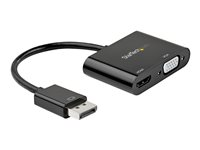 Startech.com Adaptador DisplayPort a HDMI VGA - Dongle Convertidor DisplayPort 1.2 HBR2 a HDMI 2.0 (4K 60Hz) o VGA 1080p - Adaptador DP a Monitor HDMI o VGA - Adaptador de Vídeo Digital DP2VGAHD20