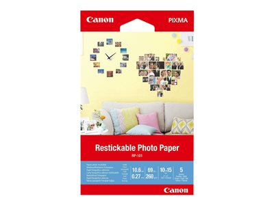Canon Restickable Photo Paper RP-101 - adhesivos para fotos - mate - 5 hoja(s) - 100 x 150 mm - 260 g/m² 3635C002