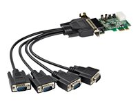 Startech.com Tarjeta Adaptadora Serie PCI Express RS232 de 4 Puertos - Tarjeta Controladora Serie PCIe RS232 - PCIe a Serie DB9 - UART 16950 - Tarjeta de Perfil Bajo - Windows y Linux PEX4S953LP