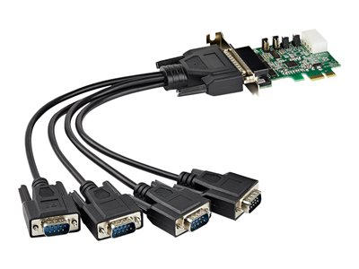 Startech.com Tarjeta Adaptadora Serie PCI Express RS232 de 4 Puertos - Tarjeta Controladora Serie PCIe RS232 - PCIe a Serie DB9 - UART 16950 - Tarjeta de Perfil Bajo - Windows y Linux PEX4S953LP