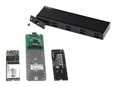 Startech.com Caja Externa USB-C de 10Gbps a NVMe M.2 or SSD SATA M.2 - Carcasa de Aluminio Portátil para SSD NGFF M.2 PCIe/SATA - con Cables USB C y USB A - USB Tipo C - Soporta 2230/2242/2260/2280 SM2E1BMU31C