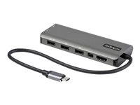 Startech.com Adaptador Multipuertos USB-C - Docking Station USB Tipo C a HDMI o Mini DisplayPort 4K60 - Replicador de Puertos USBC PD 100W - Hub USB 4 Puertos - Red - con Cable Incorporado de 30cm DKT31CMDPHPD