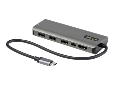 Startech.com Adaptador Multipuertos USB-C - Docking Station USB Tipo C a HDMI o Mini DisplayPort 4K60 - Replicador de Puertos USBC PD 100W - Hub USB 4 Puertos - Red - con Cable Incorporado de 30cm DKT31CMDPHPD