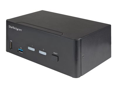 Startech.com Switch Conmutador KVM de 2 Puertos HDMI 2.0 4K para 2 Monitores - Vídeo de 4K y 60Hz Ultra HD - HDR - Hub Ladrón USB 3.0 de 2 Puertos y 4 Puertos USB 2.0 HID - Audio - HotKey - TAA SV231DHU34K6
