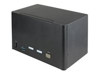 Startech.com Switch Conmutador KVM de 2 Puertos DisplayPort 1.2 para 4 Monitores - DP HDR UHD 4K de 60Hz - Hub Ladrón de 2 Puertos USB 3.0 (5Gbps) - 4 Puertos USB 2.0 HID - Audio - Hotkeys SV231QDPU34K