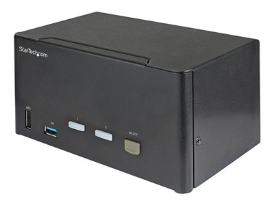 Startech.com Switch Conmutador KVM de 2 Puertos DisplayPort 4K para 3 Monitores - Vídeo de 4K y 60Hz Ultra HD - HDR - Hub Ladrón USB 3.0 de 2 Puertos y 4 Puertos USB 2.0 HID - Audio - HotKey - TAA SV231TDPU34K