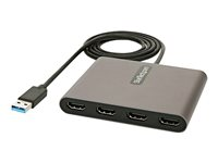 Adaptador USB 3.0 a 4 Puertos HDMI - Tarjeta Gráfica y de Vídeo Externa - Dongle Llave USB-A a 4x HDMI - 1080p a 60Hz - Conversor Multimonitor USB a HDMI - Solo para Windows USB32HD4