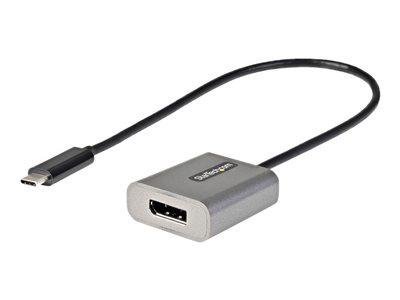 Startech.com Adaptador USB C a DisplayPort - Conversor USB Tipo C a DisplayPort 1.4 de 8K/4K 60Hz - Convertidor de Vídeo Tipo Dongle USBC a DP para Monitor - Funciona con Thunderbolt 3 - Cable de 30cm CDP2DPEC