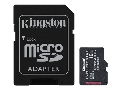 Kingston Tarjeta 16GB microSDHC Industrial C10 A1 pSLC + adaptador SD SDCIT2/16GB