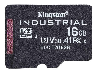 Kingston Tarjeta 16GB microSDHC Industrial C10 A1 pSLC paquete individual sin adaptador SDCIT2/16GBSP