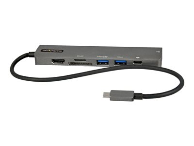Startech.com Adaptador Multipuertos USB C - Docking Station USB Tipo C a HDMI 2.0 4K 60Hz - Entrega de Alimentación 100W Pass-through - SD - MicroSD - Hub USB 3.0 de 2 Puertos - GbE - con Cable 30cm DKT30CHSDPD1