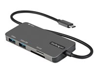 Startech.com Adaptador Multipuertos USB C - USB C a HDMI de 4K - 100W de Entrega de Alimentación PD - SD - MicroSD - Hub Ladrón USB 3.0 de 3 Puertos - Dock USB Tipo C - con Cable Incorporado de 30cm DKT30CHSDPD