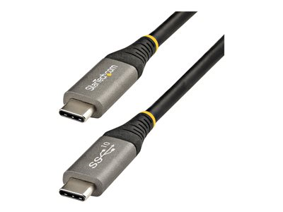 Startech.com Cable de 50cm USB-C de 10Gbps - Cable USB Tipo C - Cable USB TipoC USB 3.2 Gen 2 - Con Carga por Entrega de Alimentación PD de 100W (5A), Modo Alt de DP USB31CCV50CM