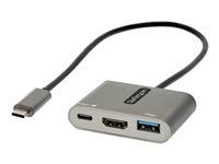 Startech.com Adaptador Multipuertos USB C, USB Tipo C a HDMI, Vídeo de 4K, PD de 100W, Pass Through, Hub Ladrón USB 3.0 1x USBC 1x USBA, Mini Docking Station USBC para Portátil CDP2HDUACP2