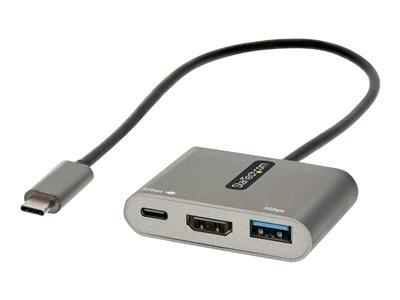 Startech.com Adaptador Multipuertos USB C, USB Tipo C a HDMI, Vídeo de 4K, PD de 100W, Pass Through, Hub Ladrón USB 3.0 1x USBC 1x USBA, Mini Docking Station USBC para Portátil CDP2HDUACP2