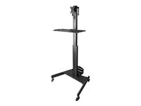 Carrito Ergonómico con Ajuste de Altura para Estación de Trabajo Móvil - con Soporte VESA para Monitor - con Soporte para CPU - con Bandeja para Teclado - Workstation Móvil con Ruedas WKSTNCART