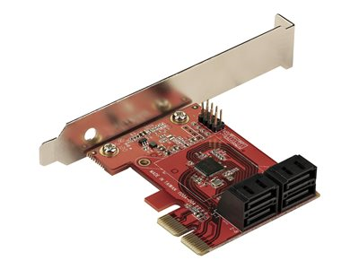 Startech.com Tarjeta PCIe Controladora SATA de 4 Puertos - Tarjeta de Expansión PCI Express SATA - 6Gbps - Perfil Bajo/Completo - Conectores SATA Apilados - ASM1164 sin RAID 4P6G-PCIE-SATA-CARD